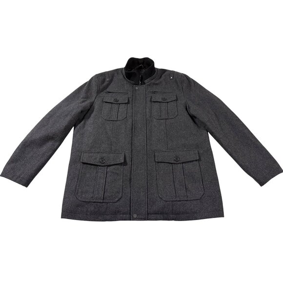Structure XXL Wool Blend Quilted Liner Classic Menswear Field Jacket Dark Gray - Picture 1 of 9